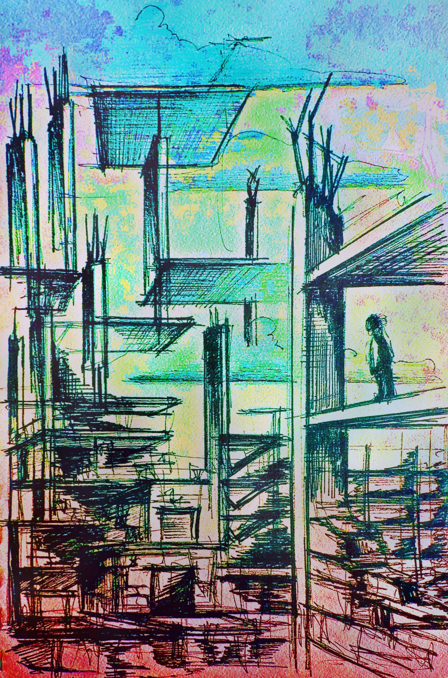 Untitled, Pencil on paper and digital, 29.7x21cm