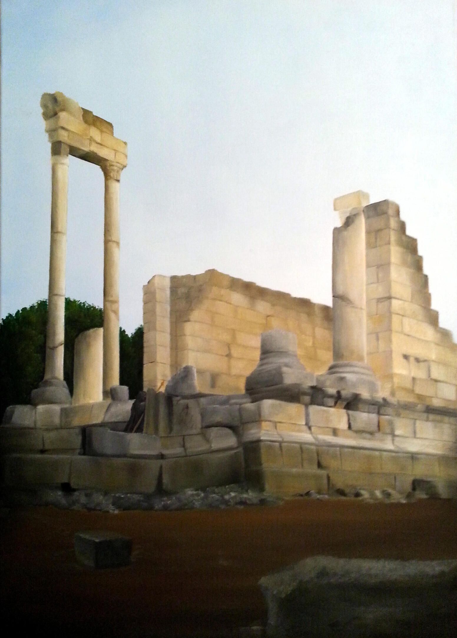 Priest entering a temple, Oil on canvas, 100x60cm